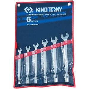 Набор комбинированных ключей, 10-19 мм, 6 предметов, KING TONY, 1B06MR