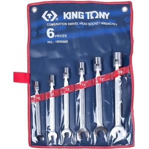 Набор комбинированных ключей, 10-19 мм, 6 предметов, KING TONY, 1B06MR