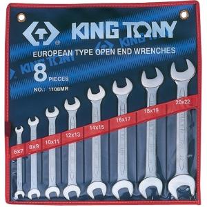 Набор рожковых ключей, 6-22 мм, 8 предметов, KING TONY, 1108MR