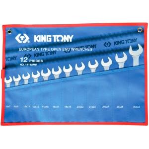 Набор рожковых ключей, 6-32 мм, чехол из теторона, 12 предметов, KING TONY, 1112MRN
