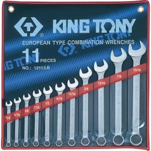 Набор комбинированных ключей, 1/4"-15/16", 11 предметов, KING TONY, 1211SR