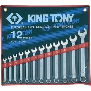 Набор комбинированных ключей, 8-22 мм, 12 предметов, KING TONY, 1212MR