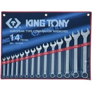 Набор комбинированных ключей, 5/16"-1-1/4", 14 предметов, KING TONY, 1214SR