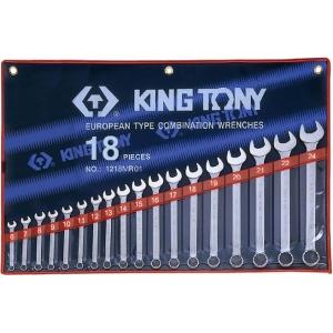 Набор комбинированных ключей, 6-24 мм, 18 предметов, KING TONY, 1218MR01