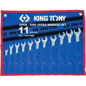 Набор комбинированных трещоточных ключей, 8-19 мм, чехол из теторона, 11 предметов, KING TONY, 14111MRN