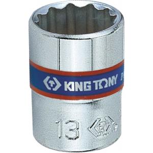 Головка торцевая стандартная двенадцатигранная 1/4", 13 мм, KING TONY, 233013M