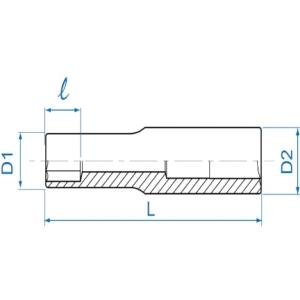 Головка торцевая TORX Е-стандарт 1/4", E8, L = 50 мм, KING TONY, 227508M