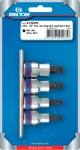 Набор торцевых насадок 1/2", SPLINE, М6-М12, L = 80 мм, 4 предмета, KING TONY, 4126PR